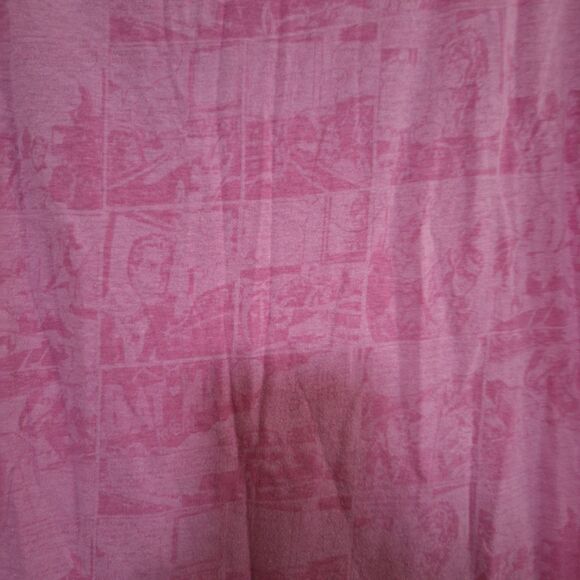 A Batman Emblem Women's Pink T-shirt Studded Sparkly Comic Print Casual XL - Picture 7 of 8